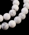 BeadsBalzar Beads & Crafts (BG8246-8MM) Natural Howlite Beads Strands, Round, Size: about 8mm  (1 STR)