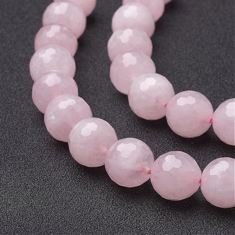 BeadsBalzar Beads & Crafts (BG8341-15) Natural Rose Quartz Beads Strands, Faceted, Round 12mm (1 STR)