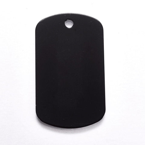 BeadsBalzar Beads & Crafts BLACK (AT8009-03C) (AT8009-X) Aluminium Pendants, Pet Tag, Rectangle, 29x50mm (2 PCS)