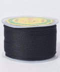 BeadsBalzar Beads & Crafts BLACK (CP7855-21) (CP7855-X) Round Polyester Cords, Milan Cords/Twisted Cords,1.5~2mm (50yards)