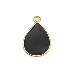 BeadsBalzar Beads & Crafts BLACK (GQ6435B-20PC) (GQ6435-X-20PC) Drop motif pendant 13x20mm (20 PC)
