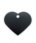 BeadsBalzar Beads & Crafts BLACK (HA8013-4) (HA8013-X) Colored Aluminum Double Sided Dog ID Tag Heart,  33x37.6mm (2 PCS)