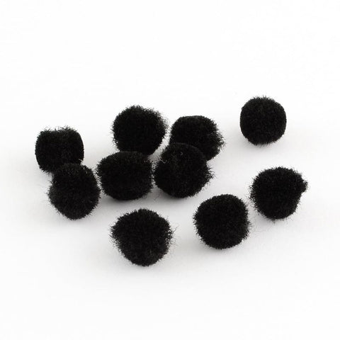 BeadsBalzar Beads & Crafts BLACK (PM2083C) (PM2083X) Pom Pom Yarn Pom Pom Balls, HotPink Size: about 10mm (100 PCS)