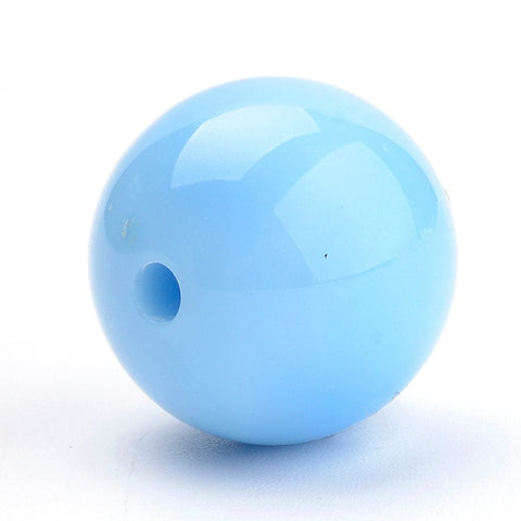 BeadsBalzar Beads & Crafts BLUE (AB7951-05) (AB7951-X) Solid Chunky Bubblegum Acrylic Ball Beads, Round, 8mm (50 GMS/ +-150PCS)