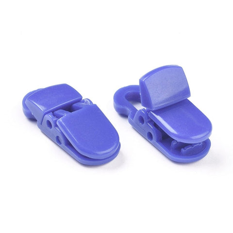 BeadsBalzar Beads & Crafts (BP6685B) Environmental Opaque Solid Colour Plastic Baby Pacifier Holder Clip, Mauve Size: about 12.5mm long, 32mm wide (4 PCS)