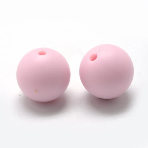 BeadsBalzar Beads & Crafts (BR7245-58) PINK (BR7245-X) Food Grade Environmental Silicone Chewing Beads For Teethers 8~10mm (10 PCS)