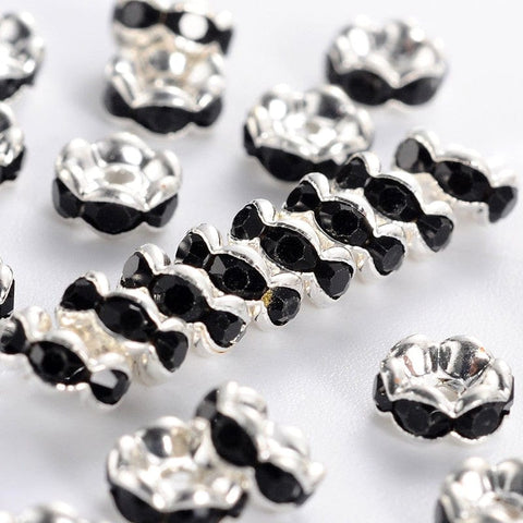 BeadsBalzar Beads & Crafts Brass Rhinestones 5mm Black (RH4116)