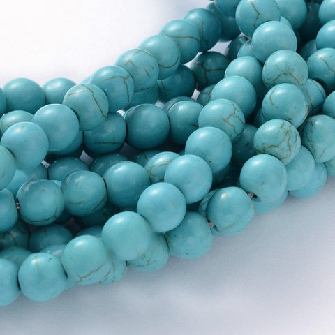 BeadsBalzar Beads & Crafts (BT3071) Gemstone Beads, Synthetical Turquoise, Round, SkyBlue 14mm