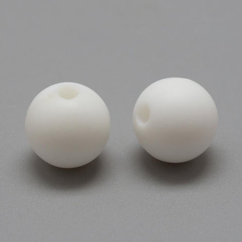 BeadsBalzar Beads & Crafts (BT7248-01) WHITE (BT7248-52) Food Grade Environmental Silicon Chewing Beads For Teethers,12mm (10 PCS)
