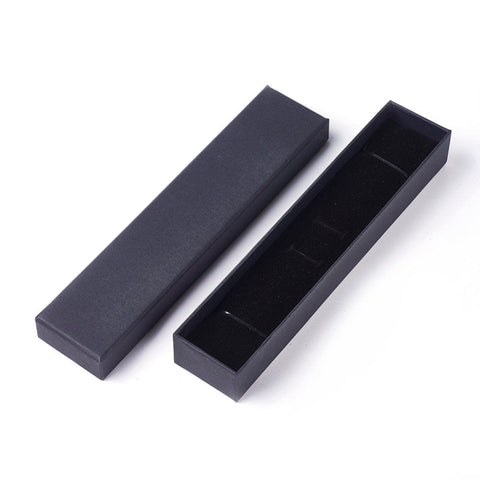 BeadsBalzar Beads & Crafts (BX7165A) Jewelry Necklace Box, Rectangle, Black 5X22.5X3cm  (1 BOX)