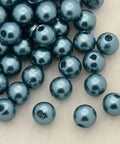 BeadsBalzar Beads & Crafts CADET BLUE (AB8000-14) (AB8000-X) Imitation Pearl Acrylic Beads, Dyed, Round, 4mm (15 GMS)