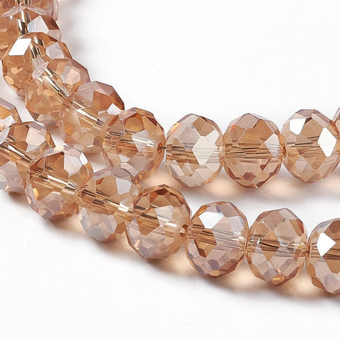 BeadsBalzar Beads & Crafts CAMEL (BE8233-Q3) (BE8233-X) Glass Beads, Faceted Rondelle, 10x7mm (1 STR)