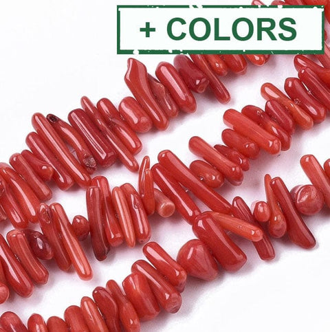 BeadsBalzar Beads & Crafts (CB7418-X) Sea Bamboo Coral Beads Strands, Dyed, Tube, 4~20mm long (1 STR)