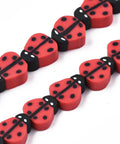 BeadsBalzar Beads & Crafts (CB8693-07) Handmade Polymer Clay Bead Strands, Ladybug, Red 8~12mm (20 PCS)