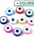 BeadsBalzar Beads & Crafts (CE7884-X) Handmade Polymer Clay Beads,  Evil Eye,10.5~12.5mm (40 PCS)