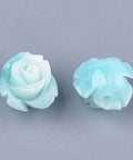 BeadsBalzar Beads & Crafts (CF7465-H) PALE TURQUOISE (CF7465-X) Synthetic Coral Beads, Dyed, Flower, 10mm (6 PCS)