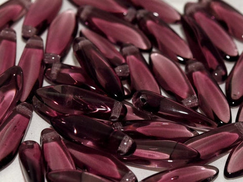 BeadsBalzar Beads & Crafts (CGD-20060) GLASS DAGGERS 5 X 16 MM AMETHYST