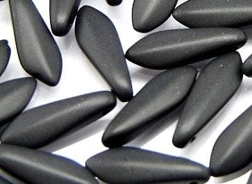 BeadsBalzar Beads & Crafts (CGD-23980-84110) GLASS DAGGERS 5 X 16 MM JET MATTED