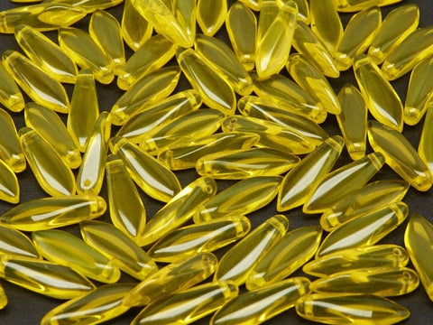 BeadsBalzar Beads & Crafts (CGD-80020) GLASS DAGGERS 5 X 16 MM AMBER