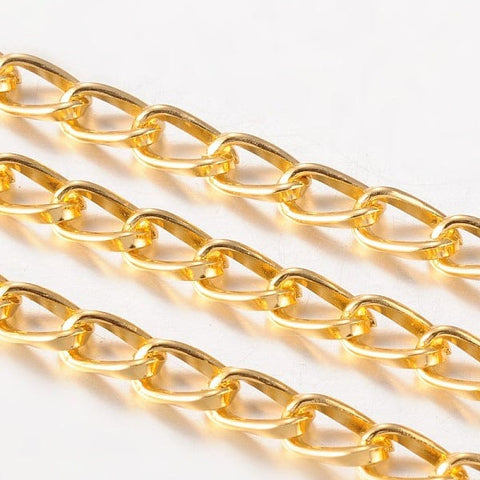 BeadsBalzar Beads & Crafts (CH10) Aluminum Twisted Chains Curb Chains 5X9MM (2 METS)