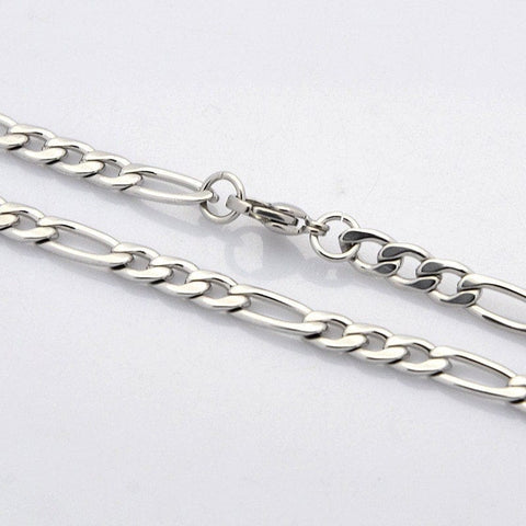 BeadsBalzar Beads & Crafts (CH4596) Trendy Unisex 304 Stainless Steel Figaro Chain Necklaces