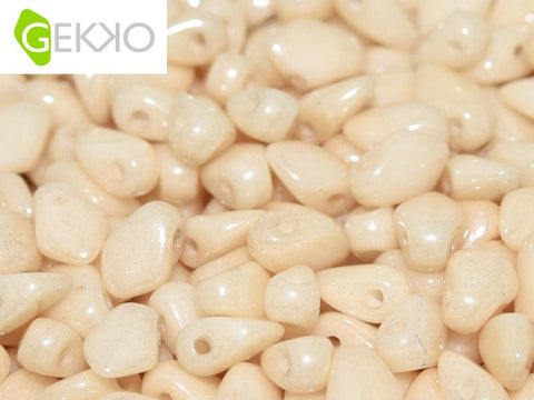 BeadsBalzar Beads & Crafts CHALK WHITE CHAMPAGNE LUSTER (GEKO-03000-14413) (GEKO-X) Gekko Beads 3x5mm (10 GMS / +- 190 PCS)