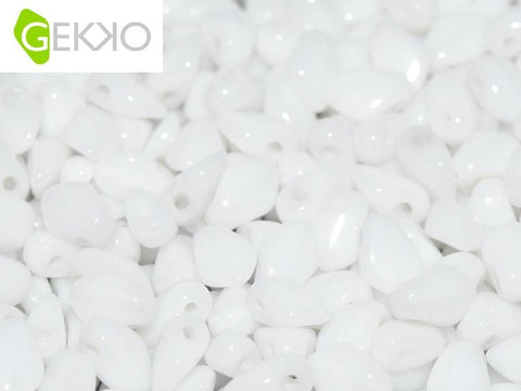 BeadsBalzar Beads & Crafts CHALK WHITE (GEKO-03000) (GEKO-X) Gekko Beads 3x5mm (10 GMS / +- 190 PCS)