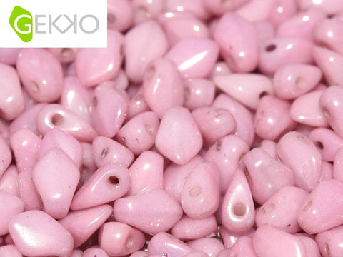 BeadsBalzar Beads & Crafts CHALK WHITE LILA LUSTER (GEKO-03000-14494) (GEKO-X) Gekko Beads 3x5mm (10 GMS / +- 190 PCS)