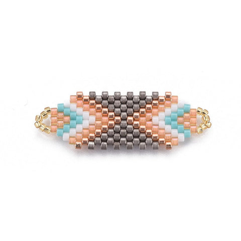 BeadsBalzar Beads & Crafts COLOR 1 (EB8256-D20) (EB8256-X) MIYUKI & TOHO Handmade Japanese Seed Beads Links, 35~36.5mm  (1 PC)