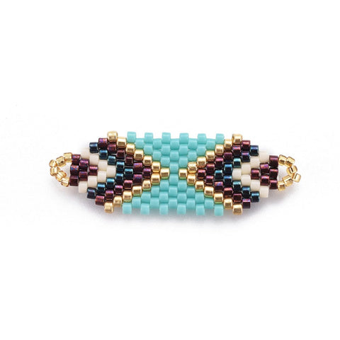 BeadsBalzar Beads & Crafts COLOR 2 (EB8256-D19) (EB8256-X) MIYUKI & TOHO Handmade Japanese Seed Beads Links, 35~36.5mm  (1 PC)