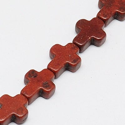 BeadsBalzar Beads & Crafts (CR2051-08) Synthetic Turquoise Beads, Dyed, Cross, 8x10x3mm (35 PCS)