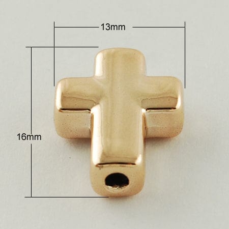 BeadsBalzar Beads & Crafts (CR4233) Acrylic Golden crosses  (10 PCS)