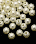 BeadsBalzar Beads & Crafts CREAMY WHITE (AB8000-1) (AB8000-X) Imitation Pearl Acrylic Beads, Dyed, Round, 4mm (15 GMS)