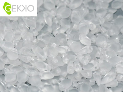 BeadsBalzar Beads & Crafts CRYSTAL MATTED (GEKO-00030-84110) (GEKO-X) Gekko Beads 3x5mm (10 GMS / +- 190 PCS)