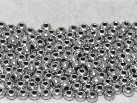 BeadsBalzar Beads & Crafts (CSB11-01700) CZECH SEED BEADS 11-0 ALUMINIUM SILVER  (25 GMS)