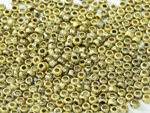 BeadsBalzar Beads & Crafts (CSB6-00030-26480) CZECH SEED BEADS 6/0 CRYSTAL ETCHED AMBER FULL (25 GMS)