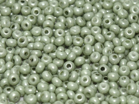 BeadsBalzar Beads & Crafts (CSB6-03050-14457) CZECH SEED BEADS 6/0 CHALK WHITE MINT LUSTER (25 GMS)