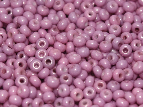 BeadsBalzar Beads & Crafts (CSB6-03050-14494) CZECH SEED BEADS 6-0 CHALK WHITE LILA LUSTER  (25 GMS)