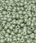BeadsBalzar Beads & Crafts (CSB8-03050-14457) CZECH SEED BEADS 8/0 CHALK WHITE MINT LUSTER (25 GMS)