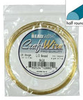 BeadsBalzar Beads & Crafts (CW18HR-GL-4) COPPER CRAFT WIRE 18GA HALF ROUND 4YD SPL GOLD