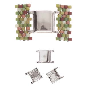 BeadsBalzar Beads & Crafts (CYM-D11-012443-SP) CYMBAL AXOS II-DELICA MAG CLASP ANT. SILVER PLATE (1 SET)