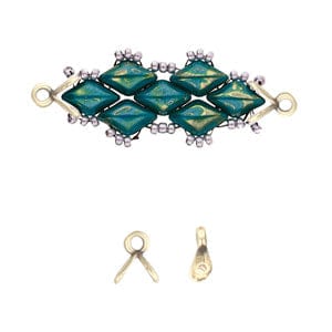 BeadsBalzar Beads & Crafts (CYM-GD-012049-GD) CYMBAL TRIADES-GEMDUO BD ENDING ANT. BRASS PLATE (4 PCS)