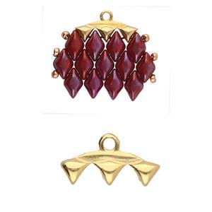 BeadsBalzar Beads & Crafts (CYM-GD-012322-GP) CYMBAL VANI III-GEMDUO BD ENDING 24K GOLD PLATE (2 PCS)
