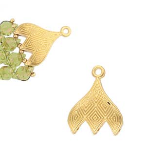 BeadsBalzar Beads & Crafts (CYM-GD-012436-GP) CYMBAL TOURLOS III-GEMDUO BD END 24K GOLD PLATE (2 PCS)