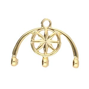 BeadsBalzar Beads & Crafts (CYM-M80-012215-GP) CYMBAL AMATOS III-8-0 BD ENDING 24K GOLD PLATE (2 PC)
