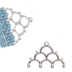 BeadsBalzar Beads & Crafts (CYM-M80-012218-SP) LAKOS IV-8-0 BEAD ENDING ANT. SILVER PLATE (1 PC)