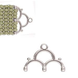 BeadsBalzar Beads & Crafts (CYM-M80-012234-SP) CYMBAL LAKOS III-8-0 BEAD ENDING ANT. SILVER PLATE (2 PCS)