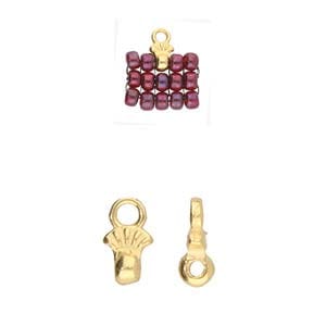 BeadsBalzar Beads & Crafts (CYM-M80-012326-GP) PILOS-8-0 BEAD ENDING 24K GOLD PLATE (4 PCS)
