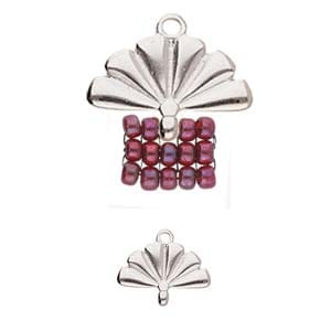 BeadsBalzar Beads & Crafts (CYM-M80-012510-SP) CYMBAL SITIA-8-0 BEAD ENDING ANT. SILVER PLATE (2 PCS)
