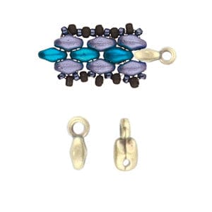 BeadsBalzar Beads & Crafts (CYM-SD-012204-AB) CYMBAL VOURKOTI-SUPERDUO BEADEND ANT. BRASS PLATE (4 PCS)